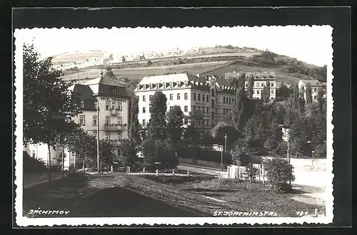 AK Jachymov / St. Joachimstal, Teilansicht mit Hotel Terminus