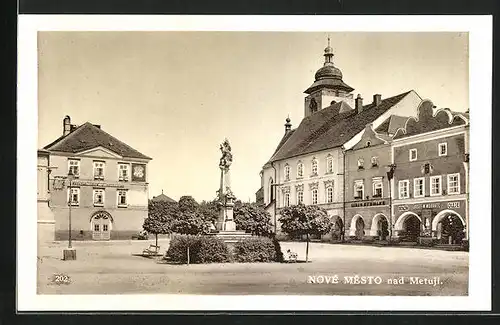 AK Nove Mesto nad Met., Partie am Marktplatz