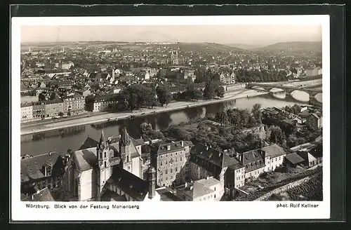 AK Würzburg, Blick von der Festung Marienberg