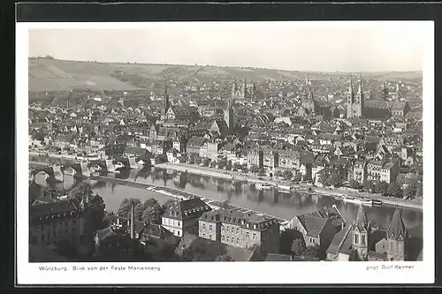 AK Würzburg, Blick von der Feste Marienberg