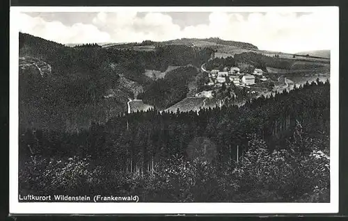 AK Wildenstein im Frankenwald, Totalansicht aus der Vogelschau