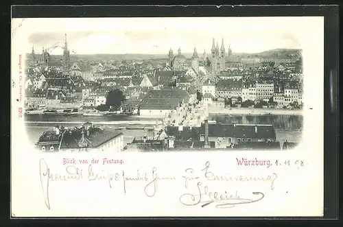 AK Würzburg, Blick von der Festung