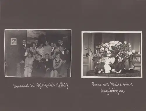 Fotoalbum mit 160 Fotografien, Ansicht Leipzig, Studenten V.A.L. 1926-1929, Stiftungsfest, Maskenball, auch Aufmärsche