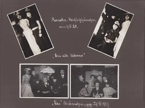 Fotoalbum mit 160 Fotografien, Ansicht Leipzig, Studenten V.A.L. 1926-1929, Stiftungsfest, Maskenball, auch Aufmärsche