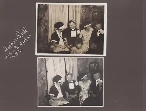 Fotoalbum mit 160 Fotografien, Ansicht Leipzig, Studenten V.A.L. 1926-1929, Stiftungsfest, Maskenball, auch Aufmärsche