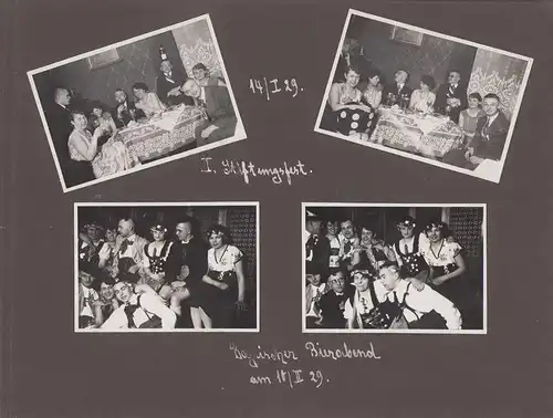 Fotoalbum mit 160 Fotografien, Ansicht Leipzig, Studenten V.A.L. 1926-1929, Stiftungsfest, Maskenball, auch Aufmärsche