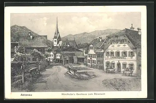 Künstler-AK Abtenau, Windhofer`s Gasthaus zum Bärenwirt