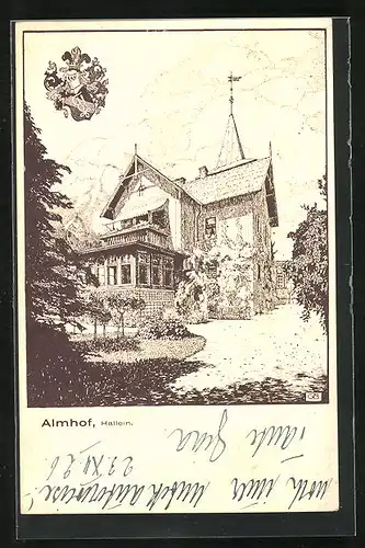 Künstler-AK Hallein, Gasthaus Almhof