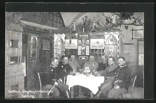 AK Salzburg, Gasthaus Stieglmeyer-Weinstube, Stammtisch