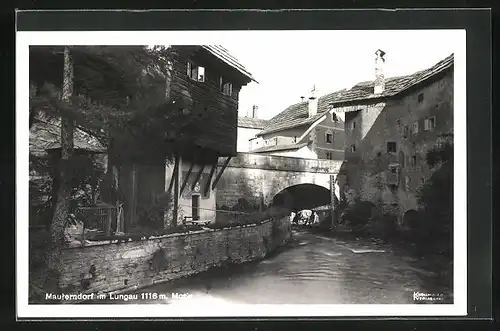 AK Mauterndorf i. Lungau, Flusspartie im Ort