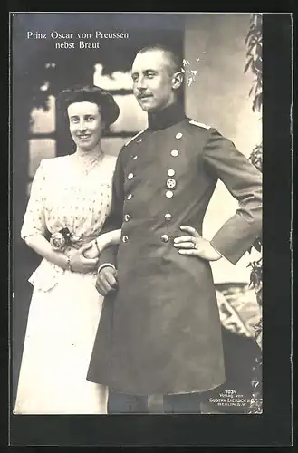 AK Prinz Oskar von Preussen nebst Braut