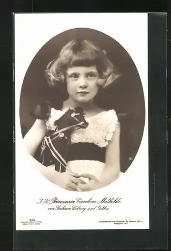 AK Prinzessin Caroline Mathilde von Sachsen-Coburg-Gotha