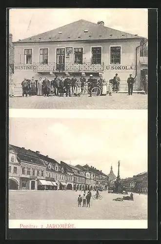 AK Josefstadt / Josefov / Jaromer, Hostinec u sokola, Namesti