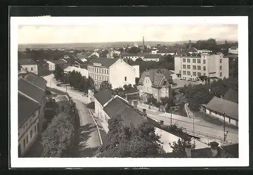 AK Velká Bystrice, Strassenpartie aus der Vogelschau