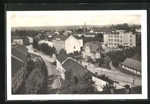 AK Velká Bystrice, Strassenpartie aus der Vogelschau