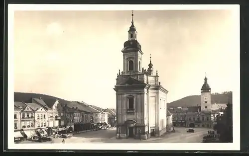 AK Hranice na Morave, Ortspartie mit Kirche