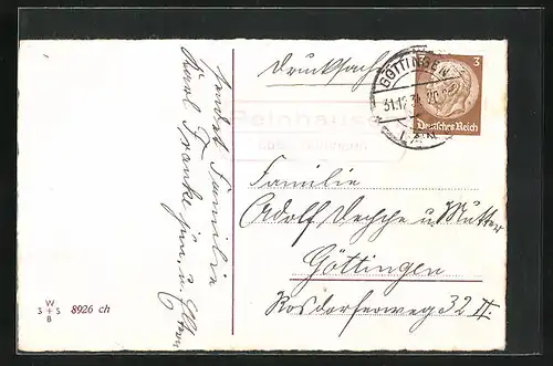 AK mit Landpoststempel Reinhausen über Göttingen