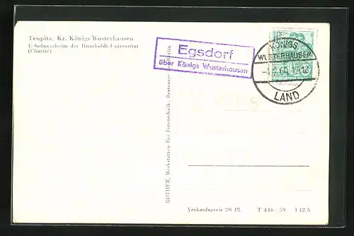 AK mit Landpoststempel Egsdorf über Königs Wusterhausen