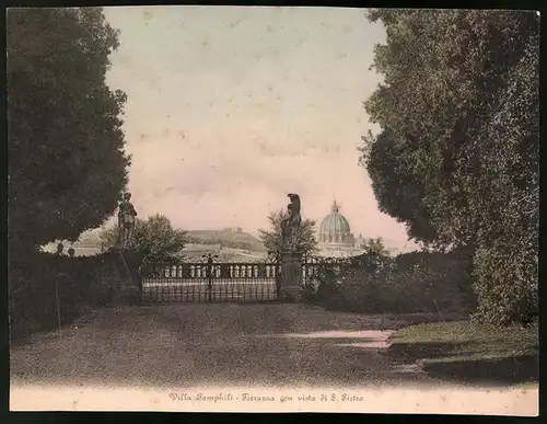 Riesen-AK Rom - Roma, Villa Doria Pamphili, Terrazza con vista di S. Pietro