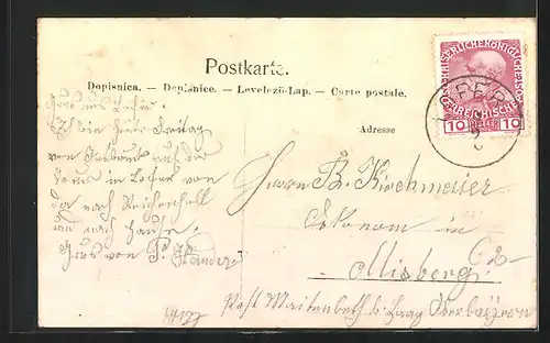 AK Lofer, Pension Villa Hinterseer, Teilansicht