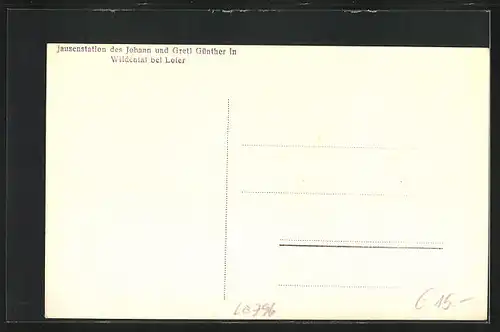 AK Wildental bei Lofer, Gasthaus und Jausenstation von Johann und Gretl Günther