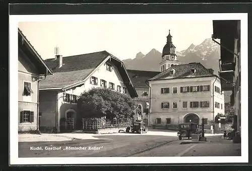 AK Kuchl, Gasthof Römischer Keller, Ortspartie
