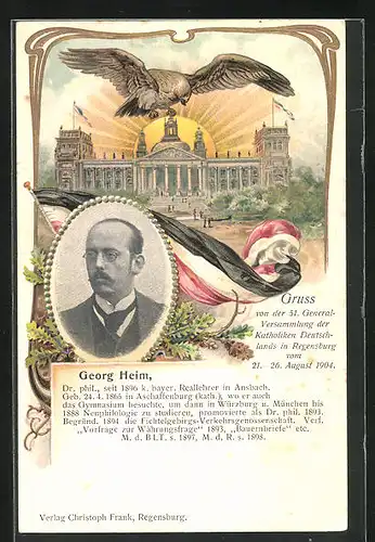Präge-AK Regensburg, 51. Generalversammlung der Katholiken Deutschlands 1904, Georg Heim