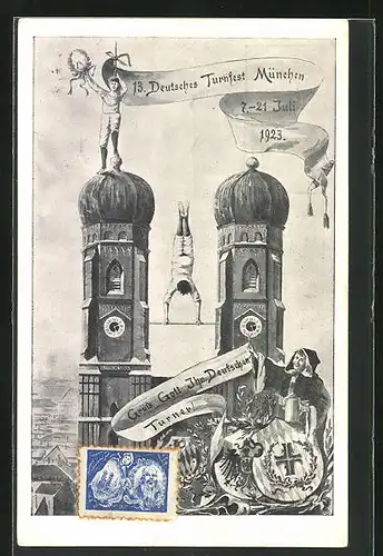 AK Ganzsache PP72C1: München, 13. Deutsches Turnfest 1923