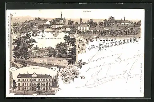 Lithographie Kopidlna, Zamek ervina hrabete Slika, Radnice