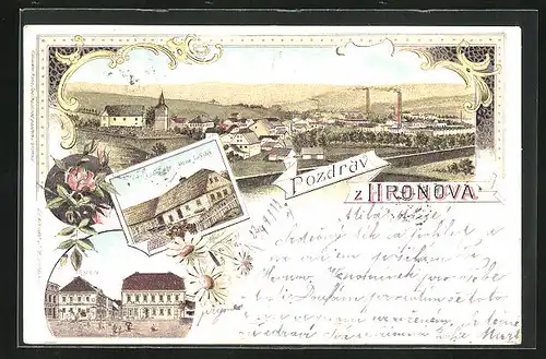 Lithographie Hronov, Radnice, Rodny dum Aloise Jirysky
