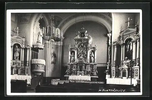 AK Malé Svatonovice, Innenansicht einer Kirche