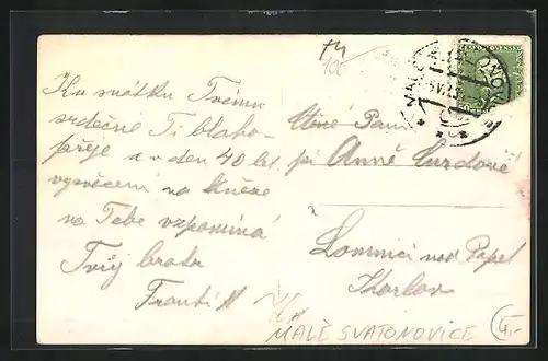 AK Malé Svatonovice, Innenansicht einer Kirche