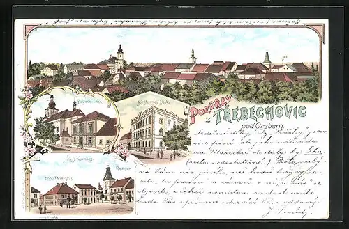 Lithographie Trebechovice, Mestanska skola, Cast Namesti