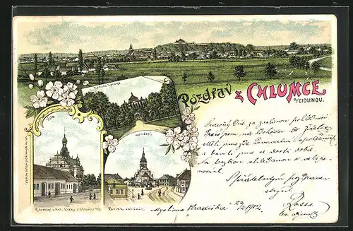 Lithographie Chlumce n. C., Karlova koruna, Namesti, Vila