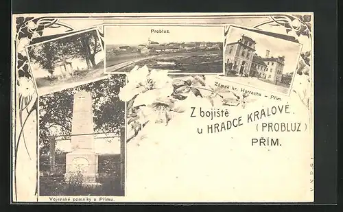 AK Dolni Prim-Probluz, Zamek hr. Harracha, Vojenske pomniky u Primu