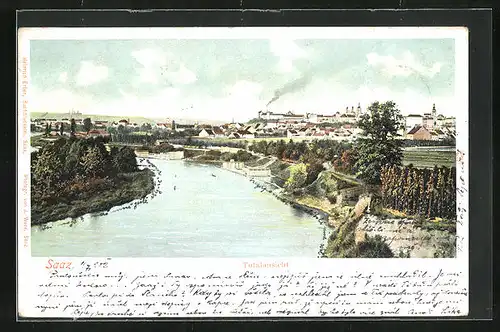 AK Saaz, Totalansicht mit Fluss