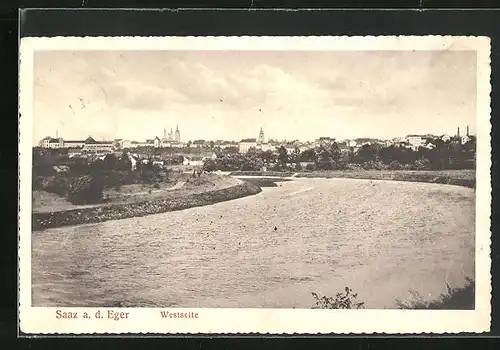 AK Saaz a. d. Eger, Westseite der Stadt