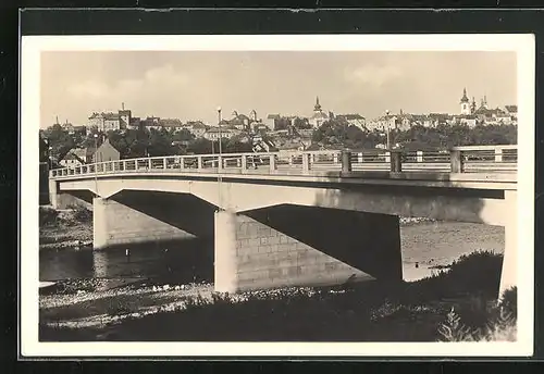 AK Zatec, Blick zur Brücke