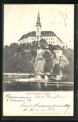 AK Tetschen a /Elbe, Schloss Tetschen