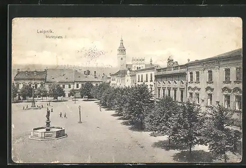 AK Leipnik /Lipnik, Ansicht vom Marktplatz