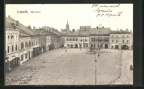 AK Leipnik /Lipnik, Námesti, Marktplatz aus der Vogelschau