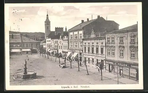 AK Leipnik /Lipnik, Námesti, Marktplatz im Sonnenschein