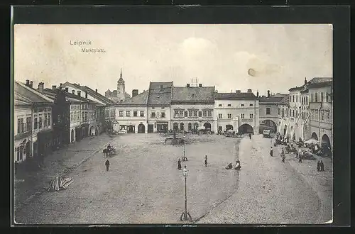 AK Leipnik /Lipnik, Námesti, Marktplatz aus der Vogelschau