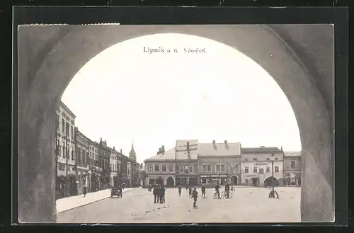 AK Leipnik /Lipnik, Námesti, Tordurchblick auf den Marktplatz