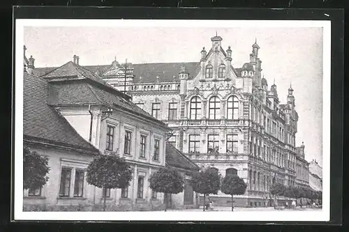 AK Leipnik /Lipnik, Gebäude im Zentrum