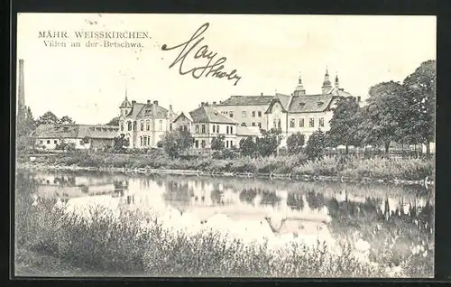 AK Mähr.-Weisskirchen, Villen an der Betschwa