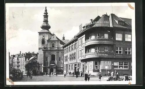 AK Prerau, Hauptplatz mit Mestska Sporitelna