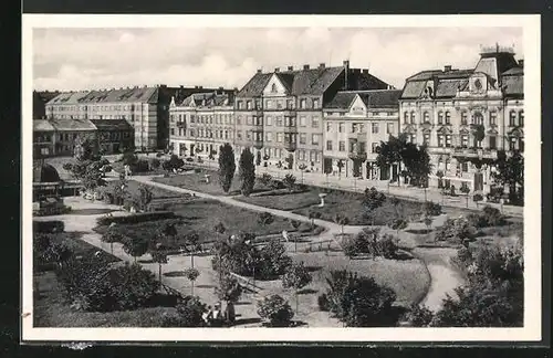 AK Prerau, Parkanlage aus der Vogelschau