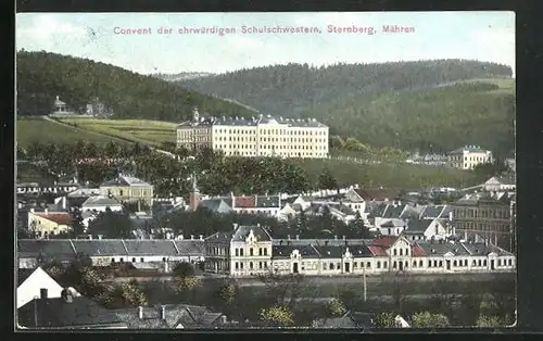 AK Sternberg /Mähren, Convent der ehrwürdigen Schulschwestern, Kloster mit Umgebung