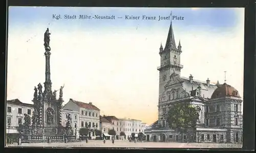 AK Mähr.-Neustadt, Kaiser Franz Josef Platz, Rathaus